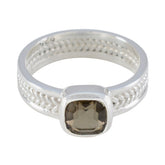 Rebeca Rope-Wire Brown Solitaire Band Smoky Quartz Brown